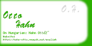 otto hahn business card